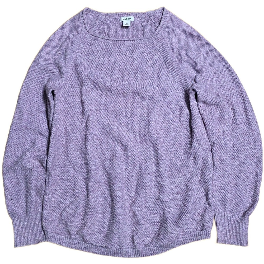 L.L. Bean Textured Knit Sweater‎ Women's Size XS Lavander Recycled Cotton
